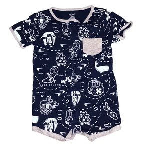 SALE 3 for $15— Carter’s Navy Pirate Map Romper